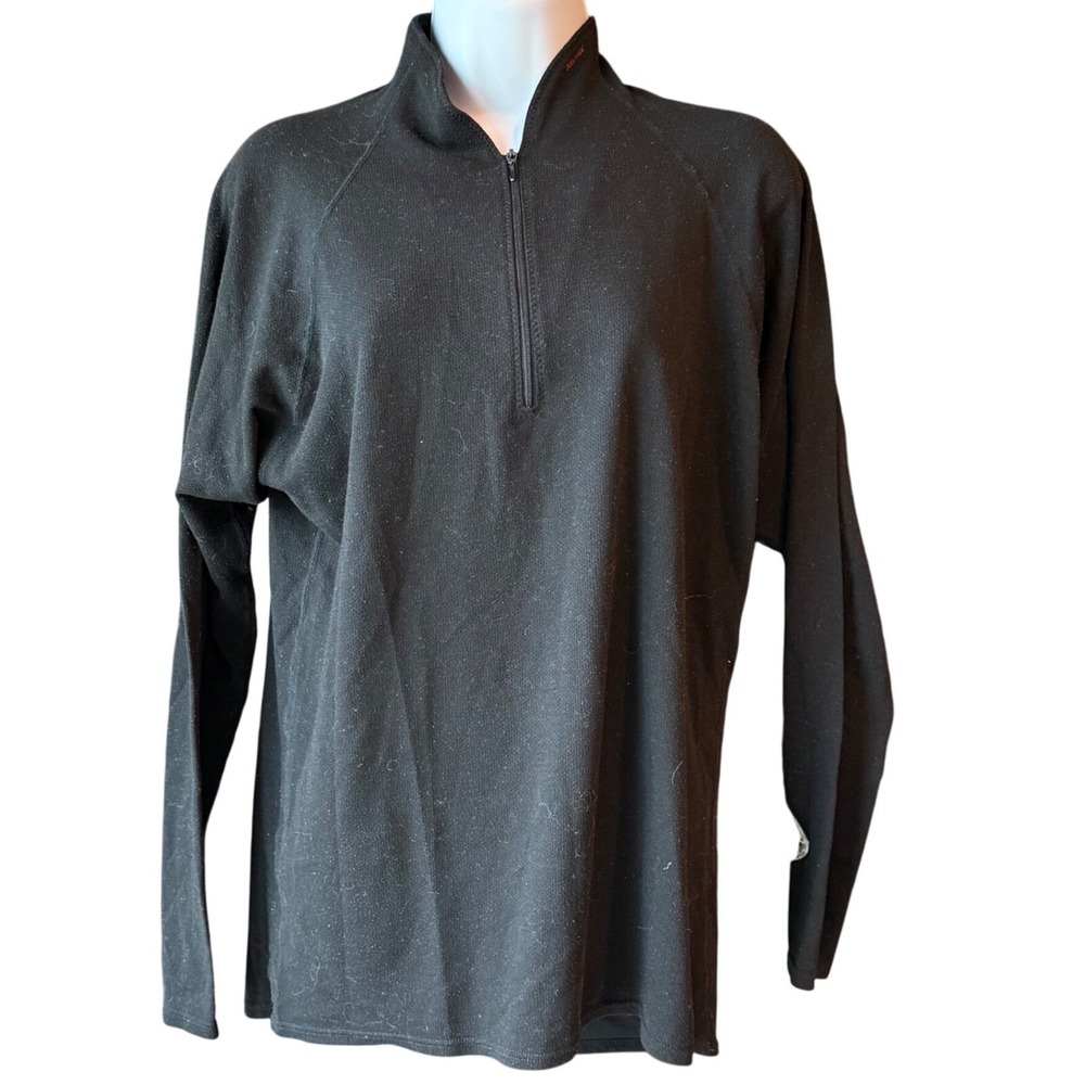 MARMOT Long Sleeve 1/4 Zip Base Layer Shirt Black Womens Size Large